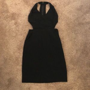Black cutout dress with pockets